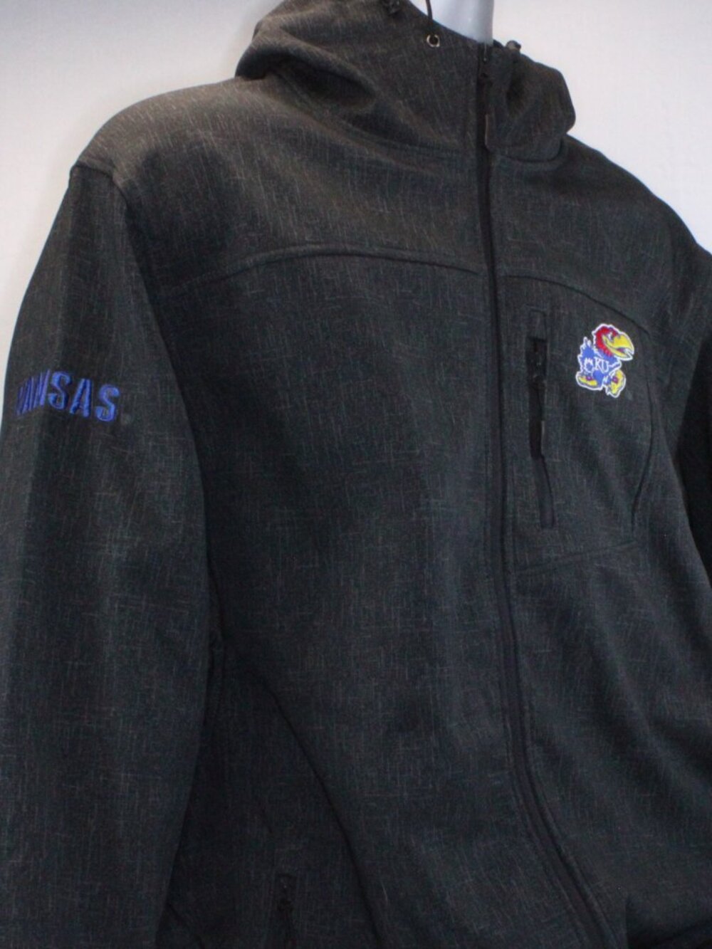 Kansas Jayhawks Full-Zip Fleece Lined Hooded Jacket with Zip Pockets Men's XXL
